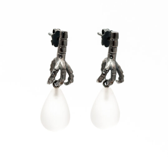 Raven Claw Earrings with Crystal