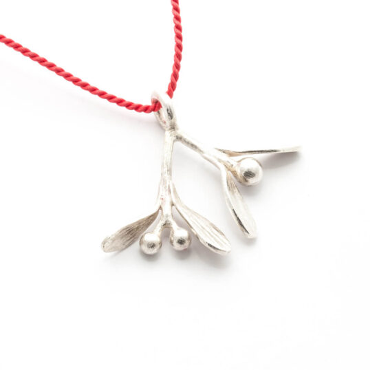 Mistletoe Pendant with Red Silk