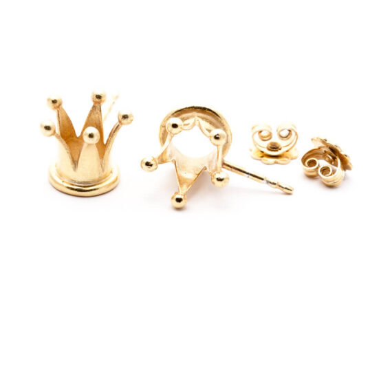 Crown Earrings Gold Plated