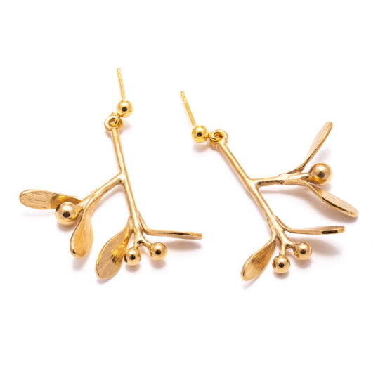 Mistletoe Earrings Goldplated