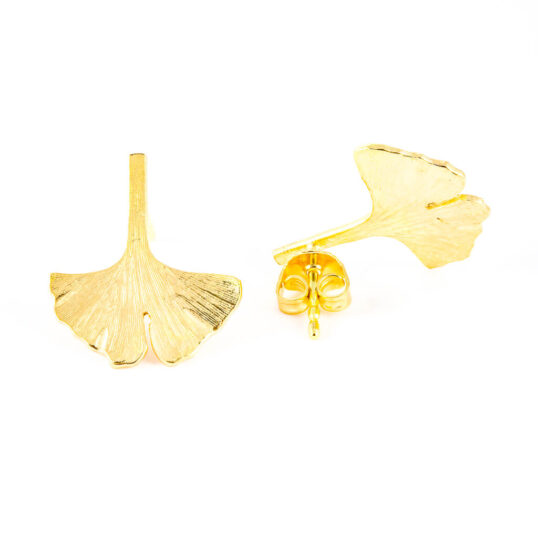 Gold Ginkgo Earrings