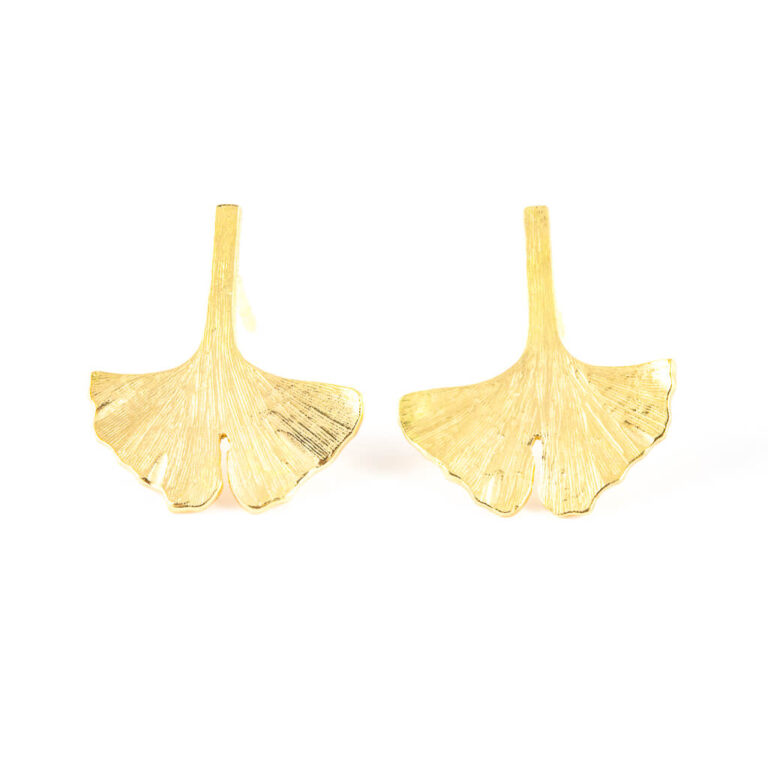 Gold Ginkgo Earrings