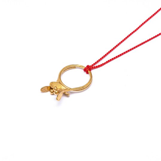 Mistletoe Ring or Pendant goldplated