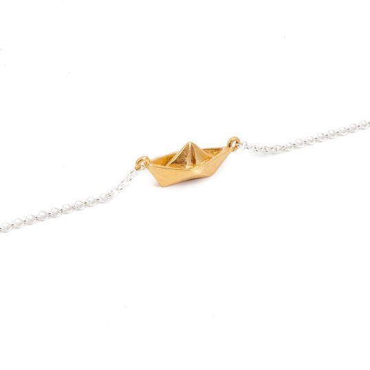 golden paper boat