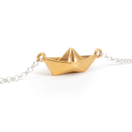golden paper boat