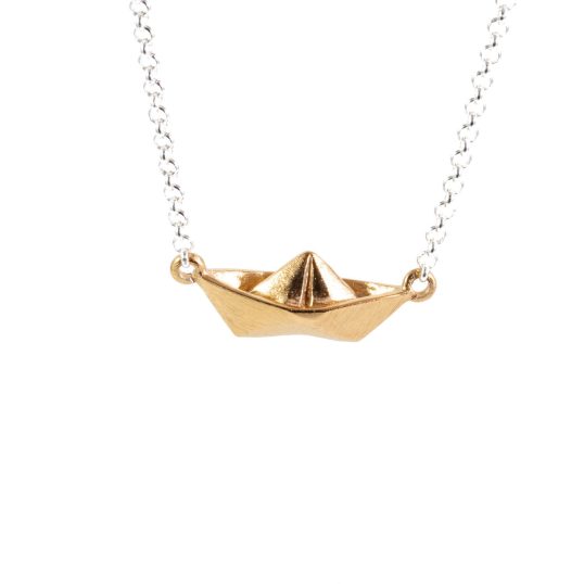 golden paper boat